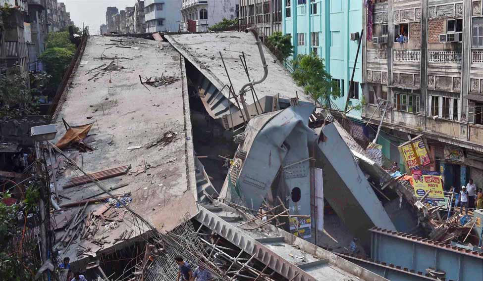 14 killed in Kolkata flyover crash