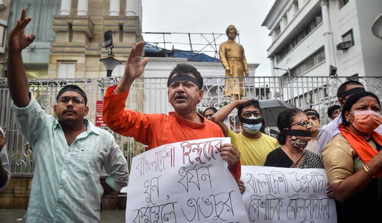 bangladesh protest in kolkata pti