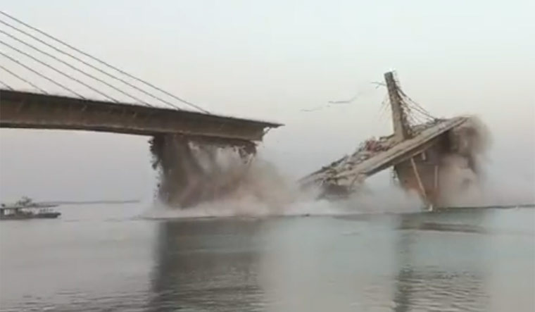 Caught on camera: Under-construction bridge over river Ganga collapses in Bihar - Vimarsana News