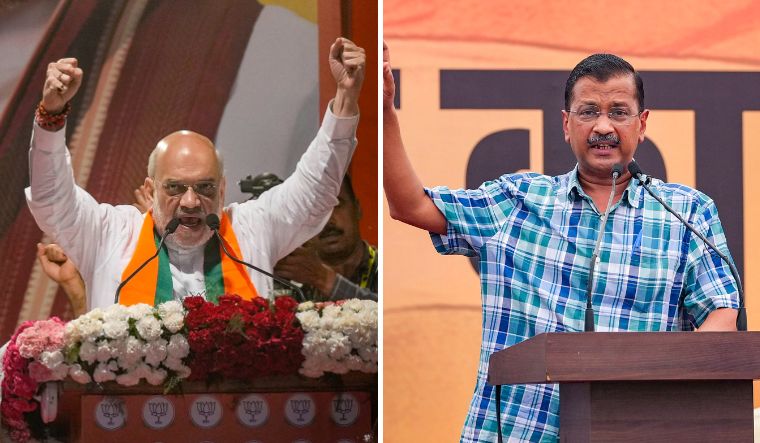 Ahead of polls, BJP-AAP battle peaks over foreign fund charges; Shah calls Kejriwal 'shameless' - Vimarsana News