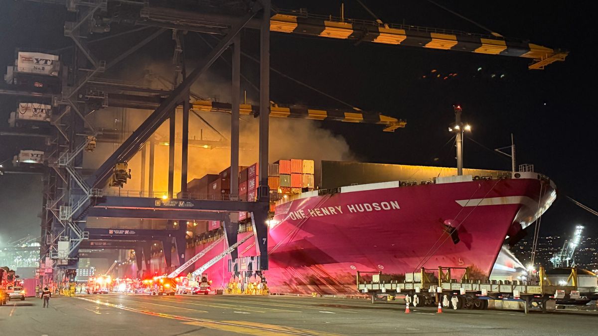 WATCH | Massive fire aboard container ship 'ONE Henry Hudson' nearly out; crew unharmed