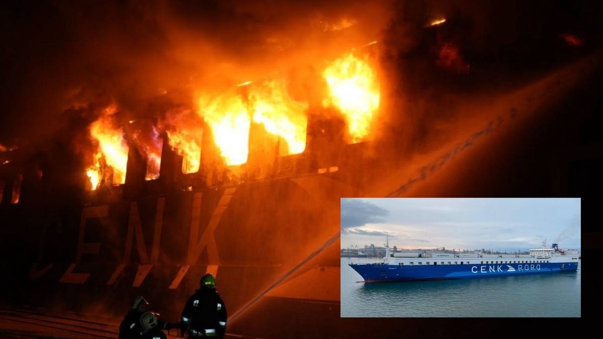 Turkish Ro-Ro passenger vessel 'Cenk T' hit in Russian airstrike on two ports in Ukraine's Odesa
