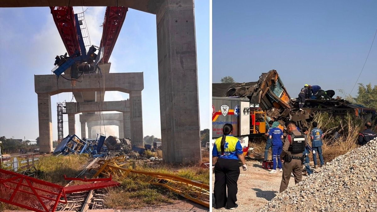 Construction crane collapse derails passenger train in Thailand, killing 22; What caused it?